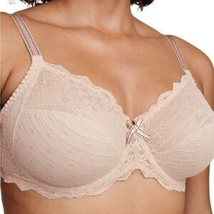 NWT Chantelle Rive Gauche Full Coverage Cup Bra Size 36H Capuccino Nude Beige